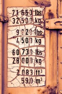 Marks on the door of a old cargo container 3 Stock Photos