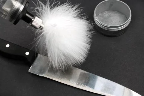 Marks on the knife Stock Photos