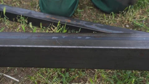 Marks lines for cutting metal Stock Footage 310870673