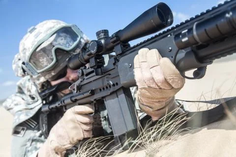 Marksman in action Stock Photos