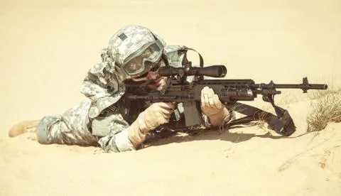 Marksman in action Stock Photos