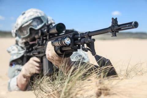 Marksman in action Stock Photos