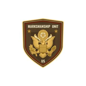 Marksmanship unit military chevron, squad shield Stock Illustration