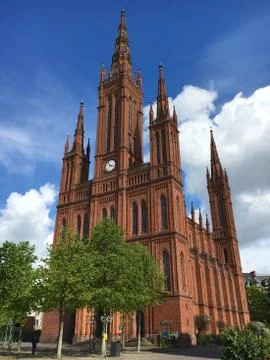 Marktkirche Wiesbaden Stock Photos