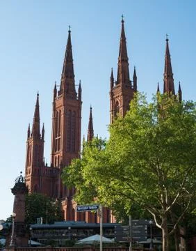 Marktkirche Wiesbaden Stock Photos