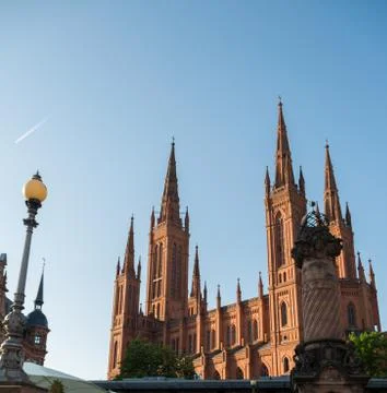 Marktkirche Wiesbaden Stock Photos