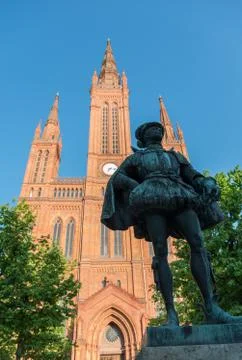 Marktkirche Wiesbaden Stock Photos