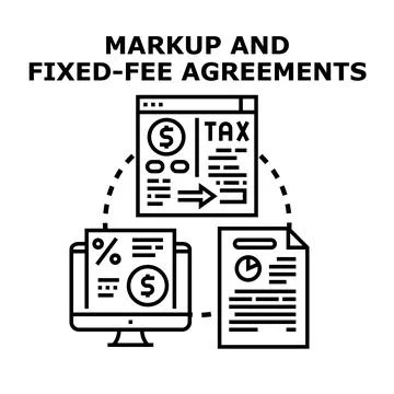 Markup and fixed fee agreements for business pricing Stock Illustration