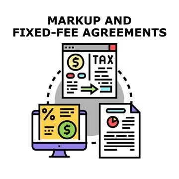 Markup and fixed fee agreements for business pricing Stock Illustration