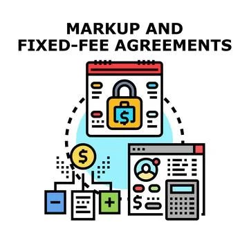 Markup and fixed fee agreements concept illustration Stock Illustration