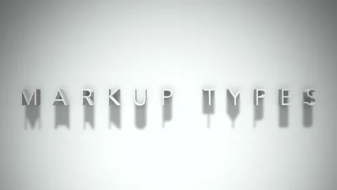 Markup types 3D title animation white text on a white background Stock Footage 299758744