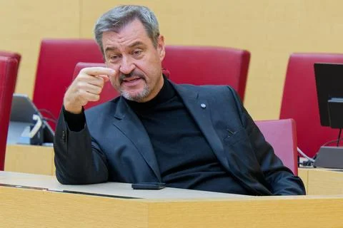  Markus Söder , CSU. 34. Plenarsitzung des Landtags. Der Bayerische Minist.. Stock Photos
