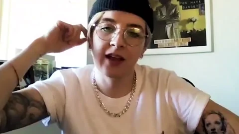 Marley Morrison is interviewed online for her new film 'Sweetheart' - 2021 Video stock 154350404