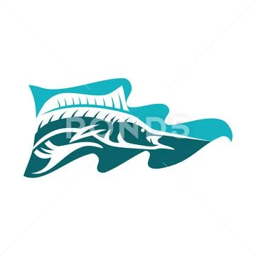 Marlin fish on flag Icon Illustration Brand Identity Illustration ...