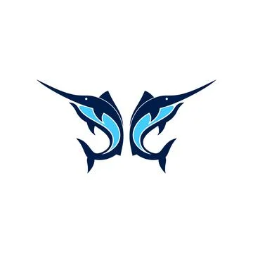 Marlin logo Illustrazione stock