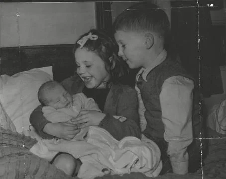 Marline And Keith Cook With Their Real Baby Sister. (for Full Caption See Versio Stock Photos