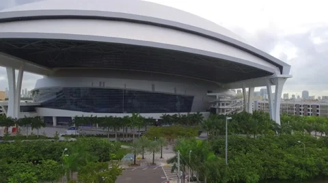 Aerial video Marlins Park Stadium LoanDe, Stock Video