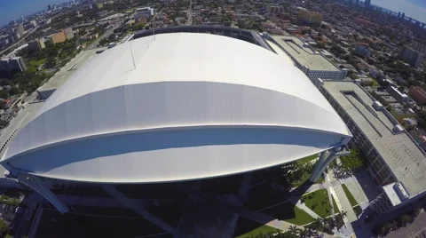 Aerial video Marlins Park Stadium LoanDe, Stock Video