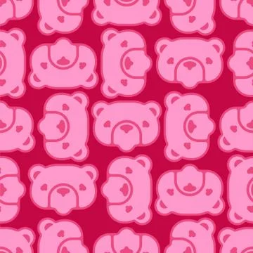 Marmalade bear background. Beast head pattern seamless. vector illustration Illustrazione stock
