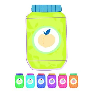 Marmalade jam jar vector cartoon graphic Stock Illustration