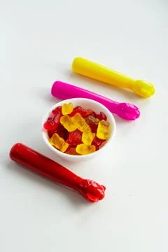 Marmalade jelly bears on the table Foto stock