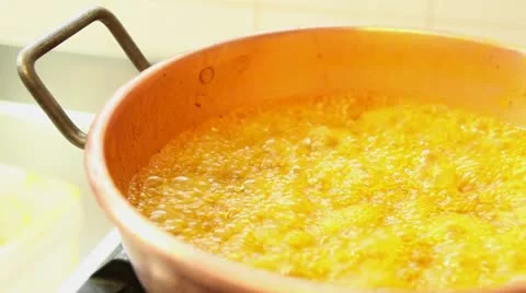 Marmalade preparing - boiling Stock Footage 11401125