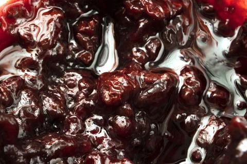 Marmalde Structure on Top of Opened Jar Stock Photos