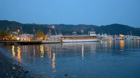 Marmaris bay in twilight Stock Footage 49028391