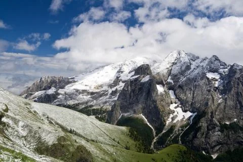 Marmolada  summer snow Foto stock