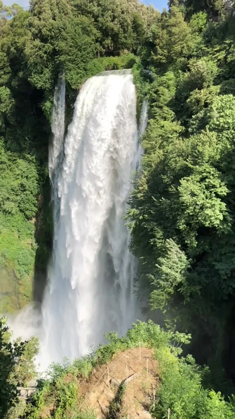 Marmore Waterfall on a Beautiful Spring Day Video stock 315767114