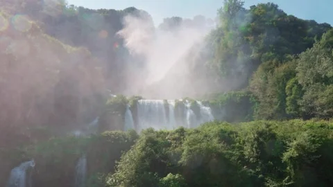 Marmore Waterfall with dynamic zoom Stock Footage 315349602