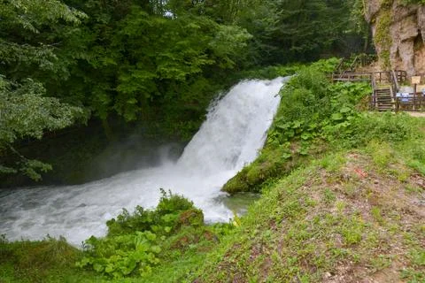 Marmore waterfall lower part of the highest in the european 스톡 사진