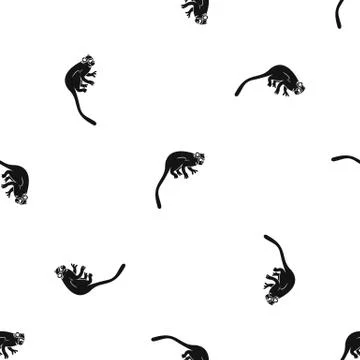 Marmoset monkey pattern seamless black 스톡 일러스트