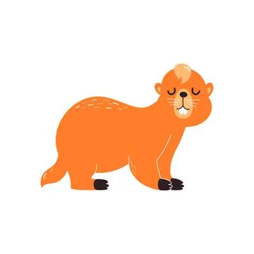 Marmot. EPS 10. Vector illustration isolated on white background Stock Illustration
