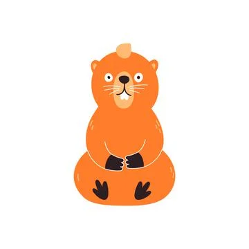 Marmot. EPS 10. Vector illustration isolated on white background Stock Illustration