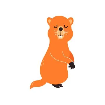 Marmot. EPS 10. Vector illustration isolated on white background Stock Illustration