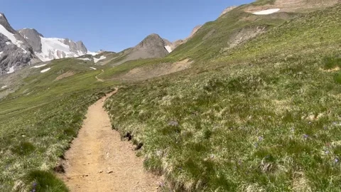Marmot on the high mountain trail Stock Footage 198124842