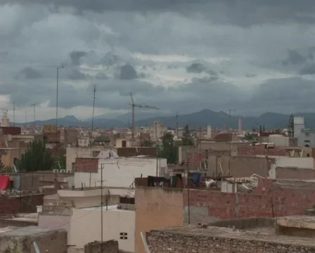 Maroc panorama Oujda cloudy Stock Footage 378523