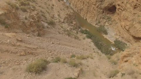 Maroccan valley, river and trees, narrow street, Africa in 4K Stock Footage 92052793