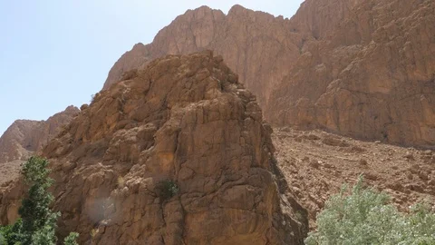 Maroccan valley, river, mountain and trees, Africa in 4K Stock Footage 92054879