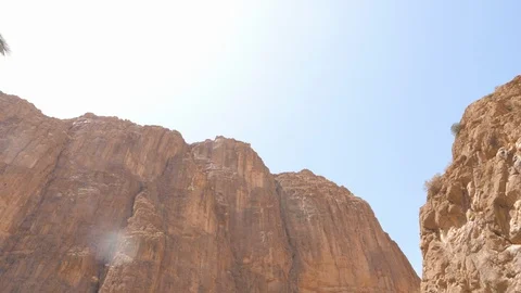 Maroccan valley; sunrays, mountain and palms, Africa in 4K Stock Footage 92055133