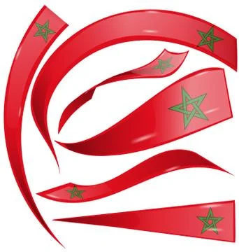 Marocco flag set Иллюстрация