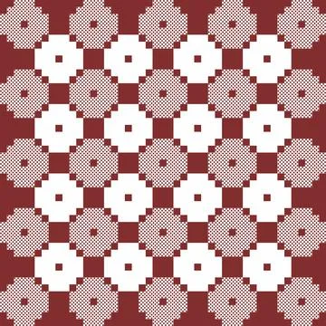 Maroon And White Quilt Pattern Vector Stock Illustration