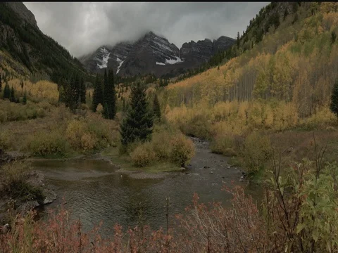 Maroon Belles River Entrance Stock Footage 80464329