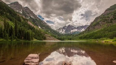 Maroon Bells Motion Time Lapse Aspen, CO Stock Footage 78314817