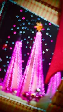 Maroon Christmas tree Stock Photos