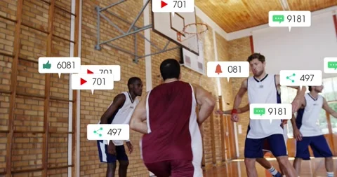 Maroon-clad player dribbling shifting weight revealing social icons then faking Stock Footage 318095173