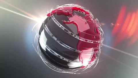 Maroon Digital Globe Rotation with Global Communication Network 스톡 동영상 336658857