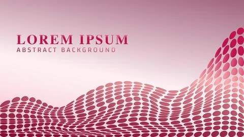 Maroon dot wave pattern. Abstract background design with text space Illustrazione stock