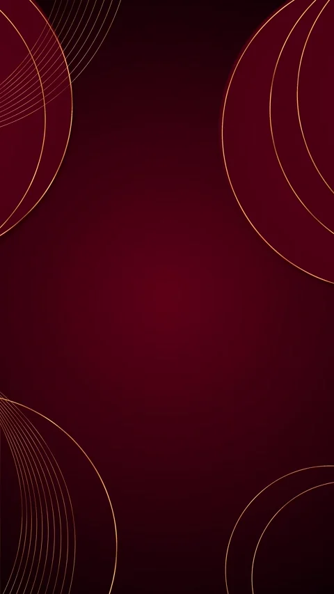 Maroon elegant circular gold background thin curved borders, premium flat space, Stock Footage 340398498